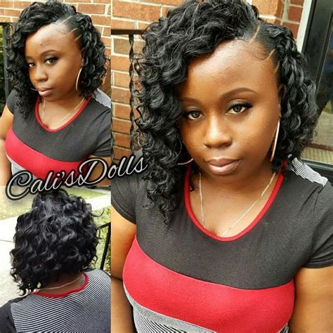 Side-Swept Deep Waves sew in deep wave hairstyle